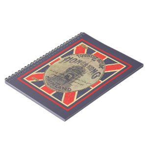 Historischer Tour Guide zu Hongkong mit Union Jack Notizblock