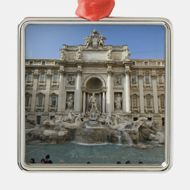 Historischer Trevi-Brunnen in Rom, Italien Ornament Aus Metall (Vorne)