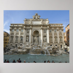 Historischer Trevi-Brunnen in Rom, Italien Poster
