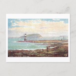 Historischer Trwyn Du Leuchtturm in Wales Postkarte