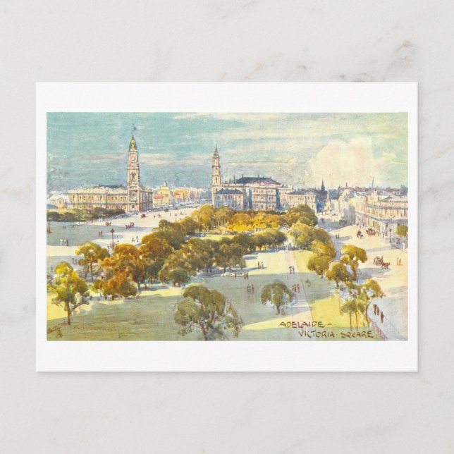 Historischer Victoria Square, Adelaide, Australien Postkarte (Vorderseite)