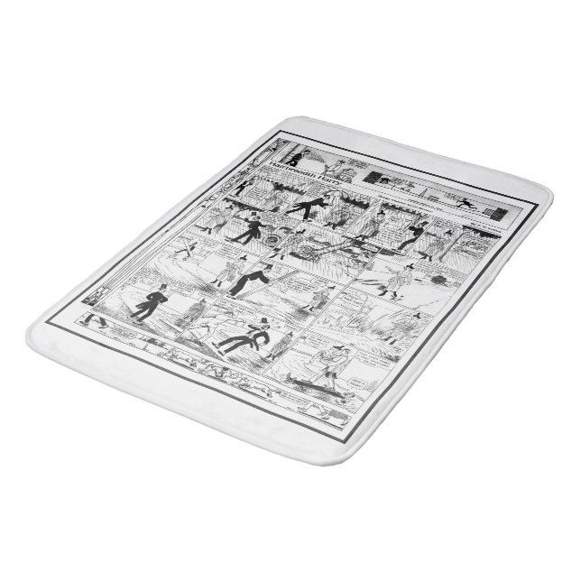 Historischer Vintager Harry Cartoon 1918 Badematte (Schrägansicht)