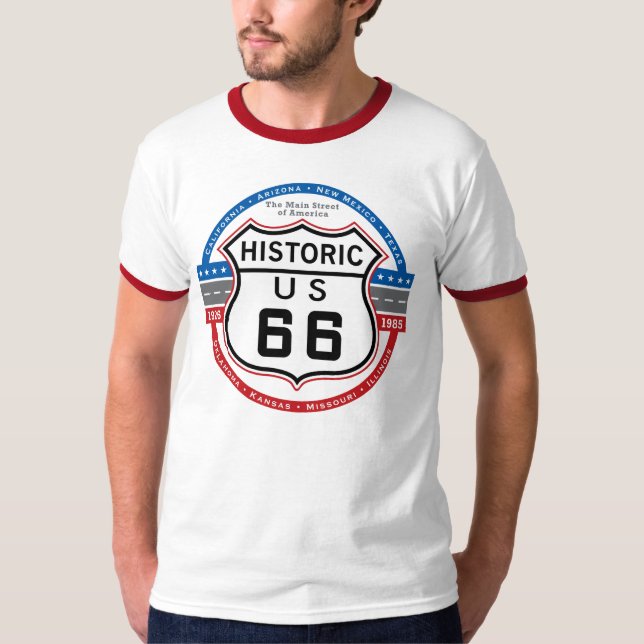 Historischer Weg 66 T-Shirt (Vorderseite)