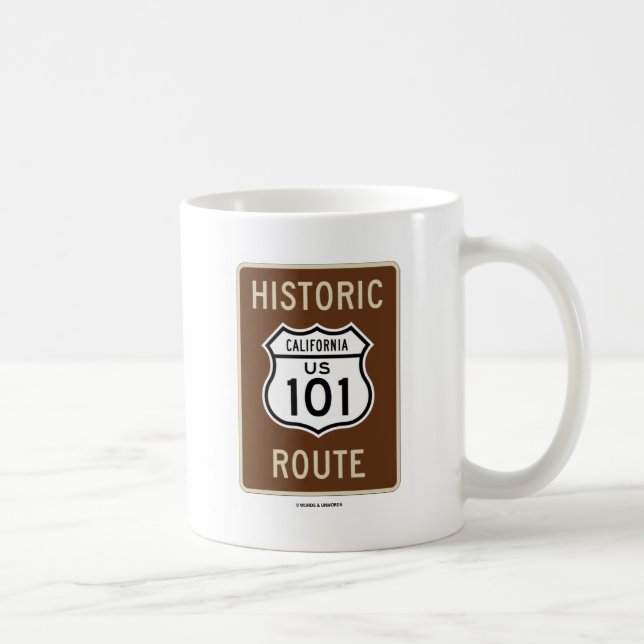 Historischer Weg US 101 Kalifornien (Zeichen) Tasse (Rechts)