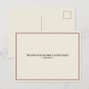 Historischer Witz - Mark Twain Zitat, um Vorne zu Postkarte