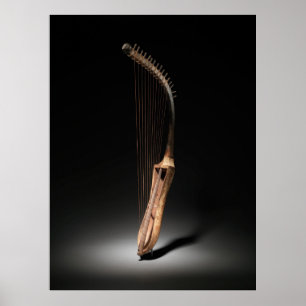 Historisches ägyptisches Arched Harp-Foto Poster