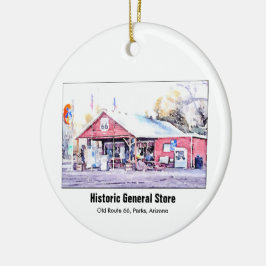 Historisches Arizona-Gemischtwarenladen-Aquarell Keramik Ornament