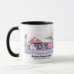 Historisches Arizona-Gemischtwarenladen-Aquarell Tasse