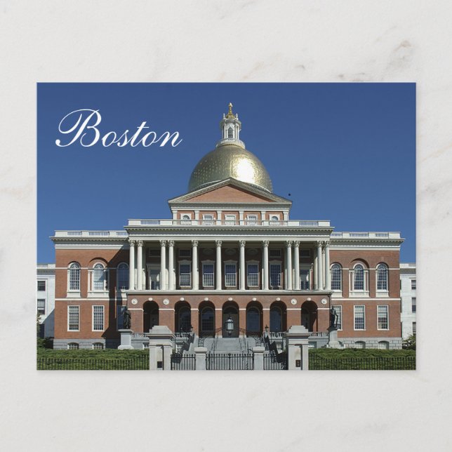 Historisches Boston Massachusetts Staat House Post Postkarte (Vorderseite)
