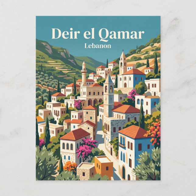 Historisches Dorf, Deir el Qamar Libanon Postkarte (Vorderseite)