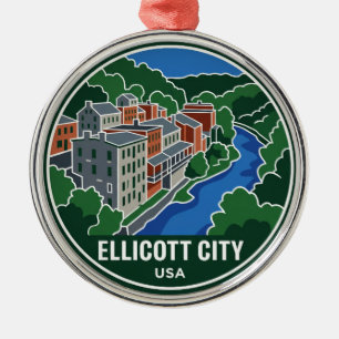 Historisches Ellicott City Maryland Ornament Aus Metall