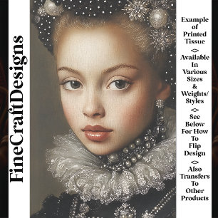 Historisches Fantasy-Porträt Frau BG1 Découpage Seidenpapier