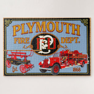 Historisches Firetruck Mural - Jigsaw Puzzle 20x30