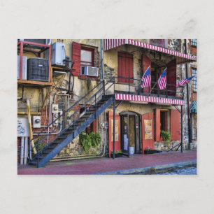 Historisches Foto von River Street in Savannah Geo Postkarte