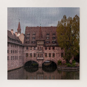 Historisches Gebäude bei Sonnenuntergang in Nürnbe Puzzle