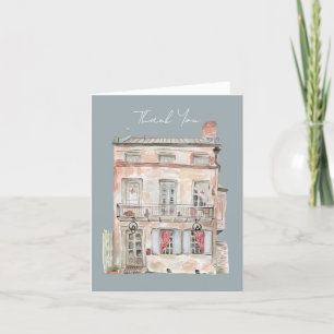 Historisches Gebäude New Orleans Aquarell Dankeskarte