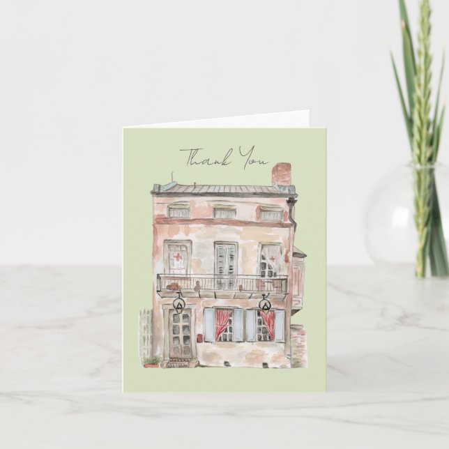Historisches Gebäude New Orleans Dankeskarte (Vorderseite)