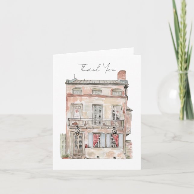 Historisches Gebäude New Orleans Dankeskarte (Vorderseite)