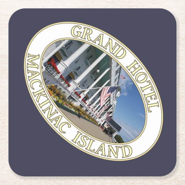 Historisches Grand Hotel auf der Insel Mackinac, M Rechteckiger Pappuntersetzer (Vorderseite)