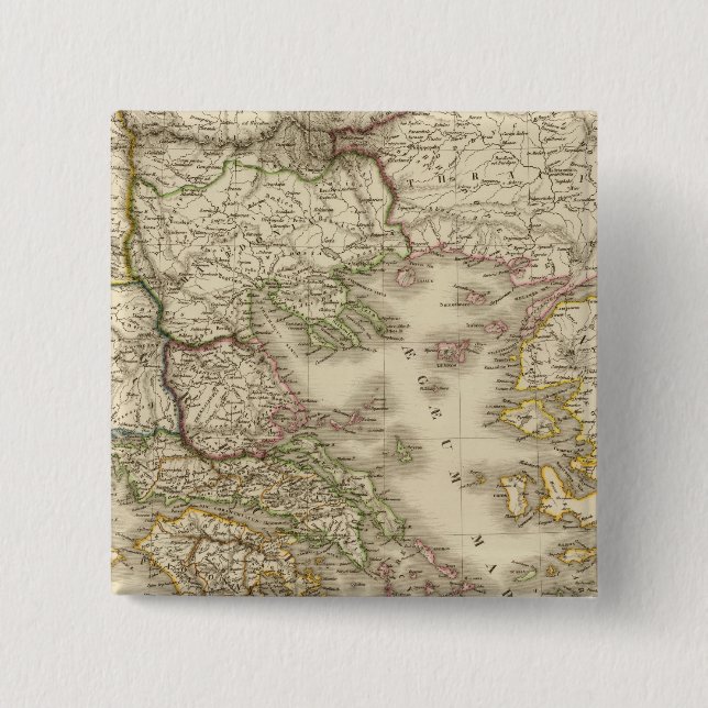 Historisches Griechenland, Pariser Atlaskarte Button (Vorderseite)