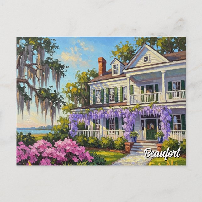 Historisches Haus in Beaufort North Carolina Postkarte (Vorderseite)