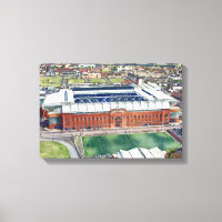 Historisches Ibrox-Stadion Glasgow Aquarell-Kunst