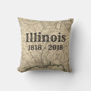 Historisches Illinois-Jubiläum Kissen