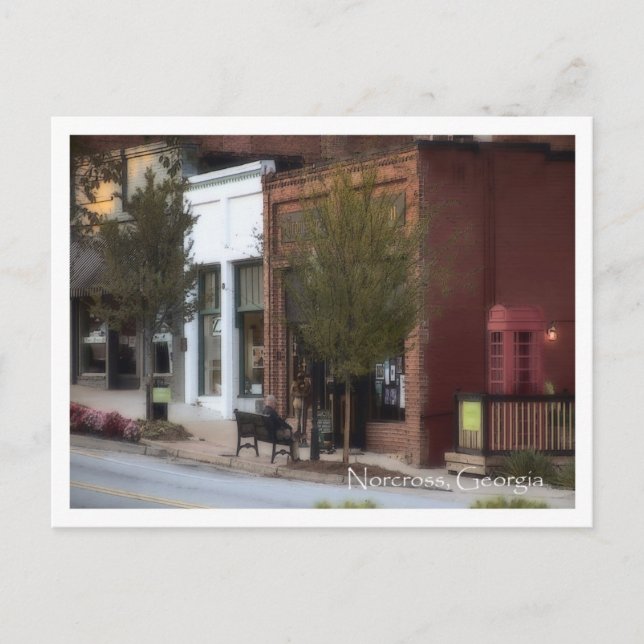 Historisches Norcross, Ga, Iron Horse Pub Postkarte (Vorderseite)