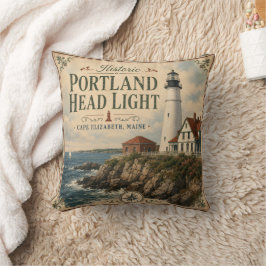 Historisches Portland Head Light Cape Elizabeth Ma Kissen