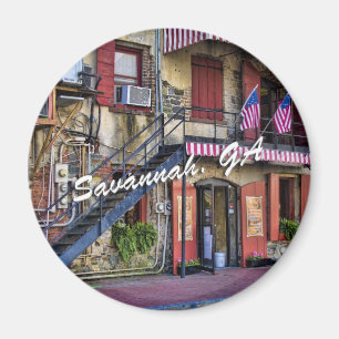 Historisches Reisefoto von River Street Savannah G Magnet