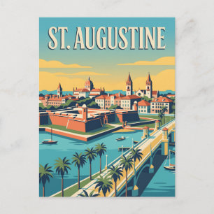 Historisches Retro-Reiseposter St. Augustine Flori Postkarte