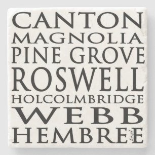 Historisches Roswell, Straßen, Georgia, Steinuntersetzer