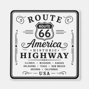 Historisches Route 66 Schild Dekor Magnet