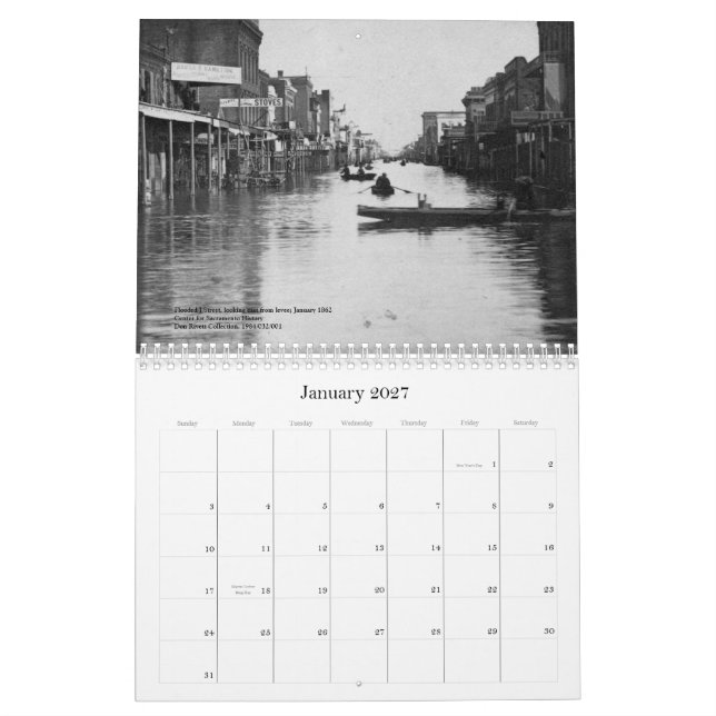Historisches Sacramento, 1850s - 1890s Kalender (Jan 2027)