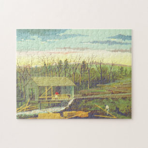 Historisches Sägewerkpuzzle Puzzle