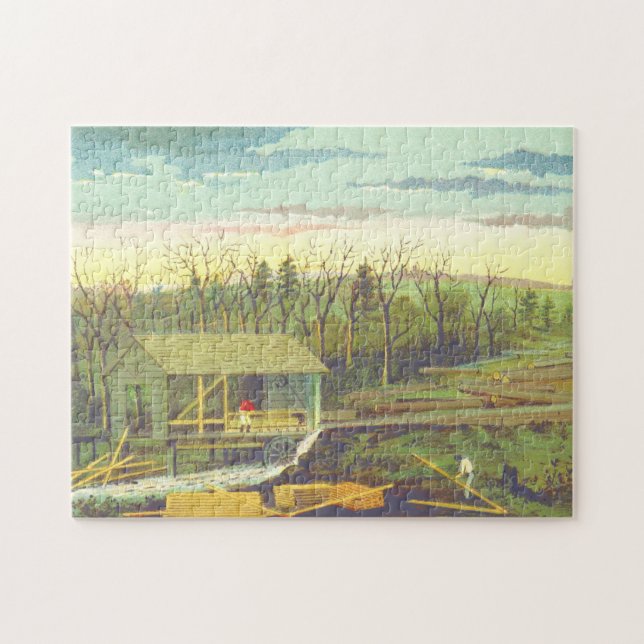 Historisches Sägewerkpuzzle Puzzle (Horizontal)