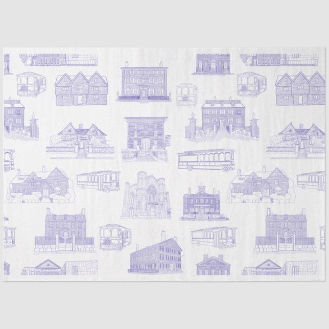 Historisches Salem MA Musterteppichpapier Seidenpapier (Vorderseite)