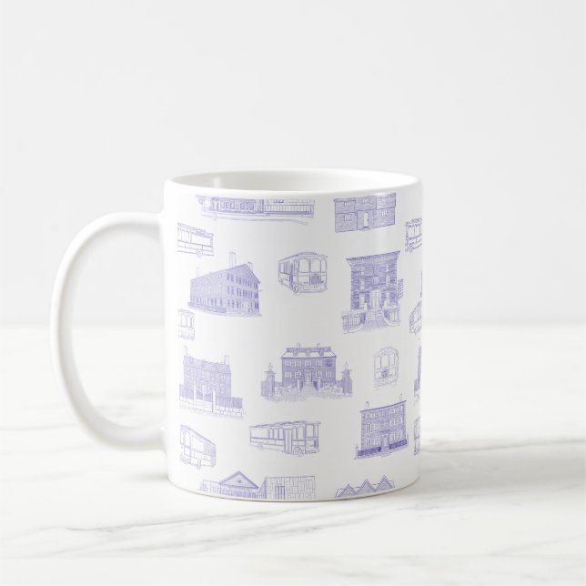 Historisches Salem MA Toile Kaffeetasse (Links)