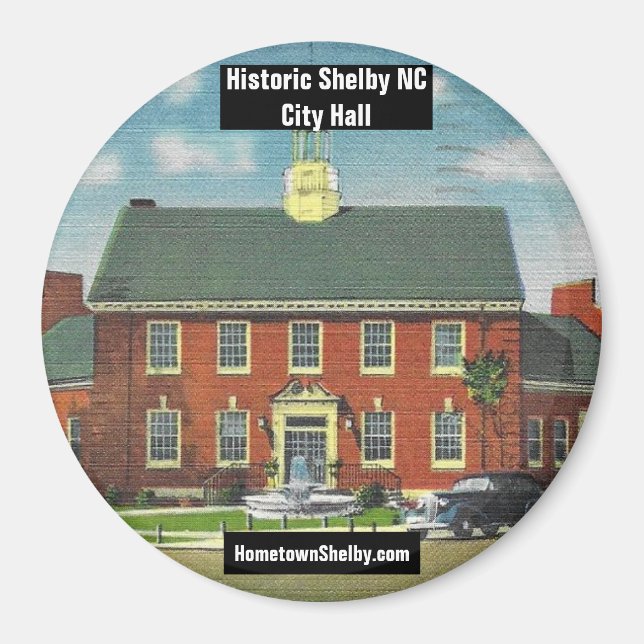 Historisches Shelby NC City Hall Magnet (Vorne)