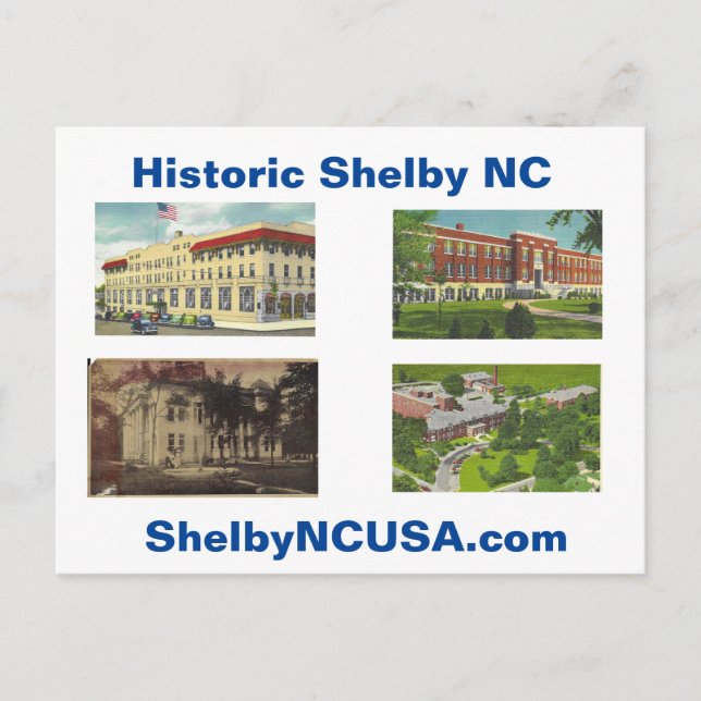 Historisches Shelby NC Postkarte (Vorderseite)