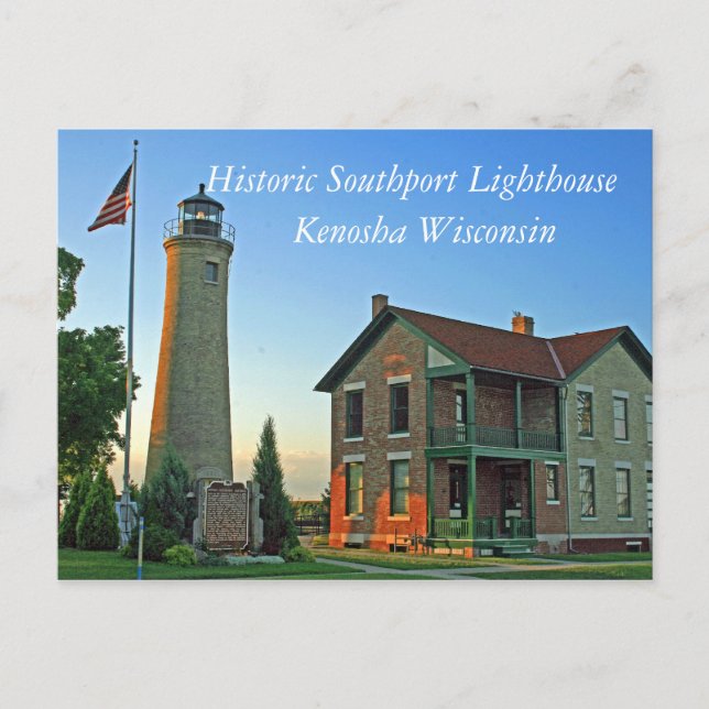 Historisches Southport-Leuchtturm Postkarte (Vorderseite)