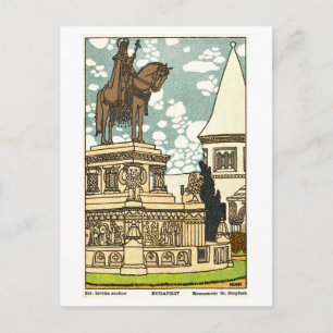 Historisches St.-Stephan-Denkmal in Budapest Postkarte