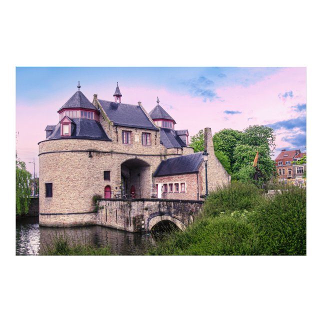 Historisches Stadttor in Brügge Fotodruck (Vorne)