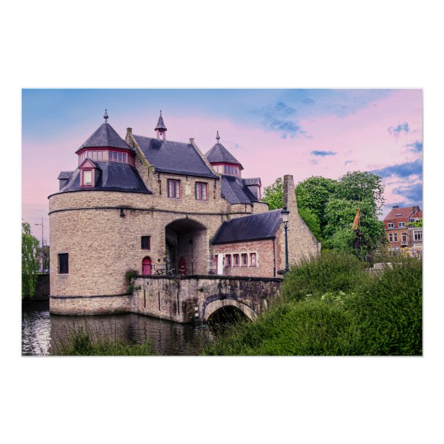 Historisches Stadttor in Brügge Poster (Vorderseite)