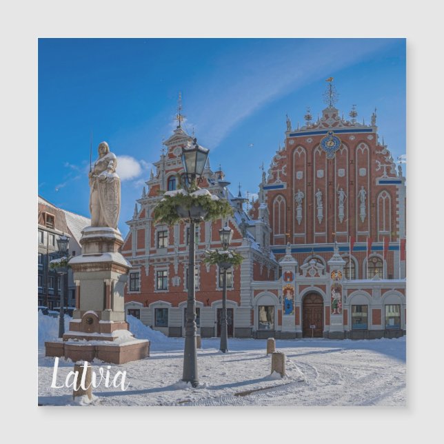 Historisches Stadtzentrum von Riga, Lettland Magnetkarte (Vorderseite)