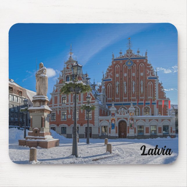 Historisches Stadtzentrum von Riga, Lettland Mousepad (Vorne)