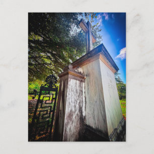 Historisches Steindenkmal mit Kreuz Postkarte