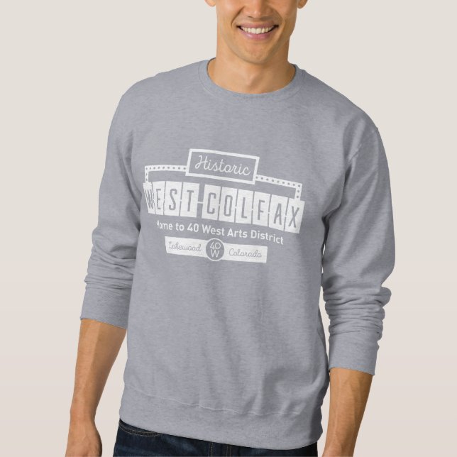 Historisches Unisex-Crew-Sweatshirt West Colfax Sweatshirt (Vorderseite)