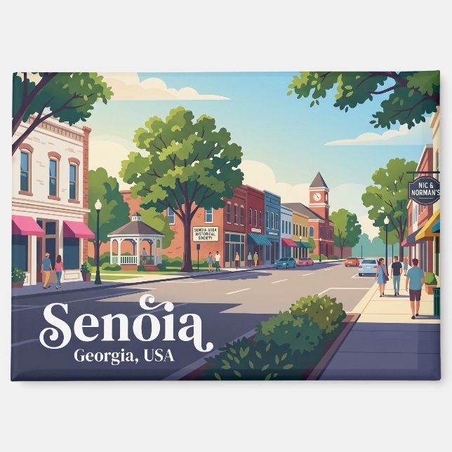 Historisches USA-Downtown Senoia Magnet (Vorderseite)