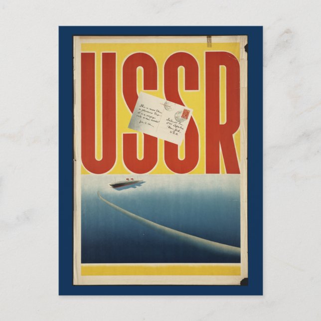 Historisches Vintages Reiseplakat der UdSSR Postkarte (Vorderseite)